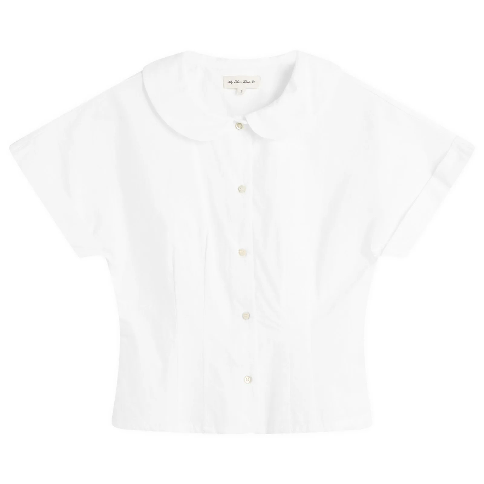 My Mum Made It Women's Curved Collar Cap Sleeve Shirt in White, Size X-Large | END. Clothing