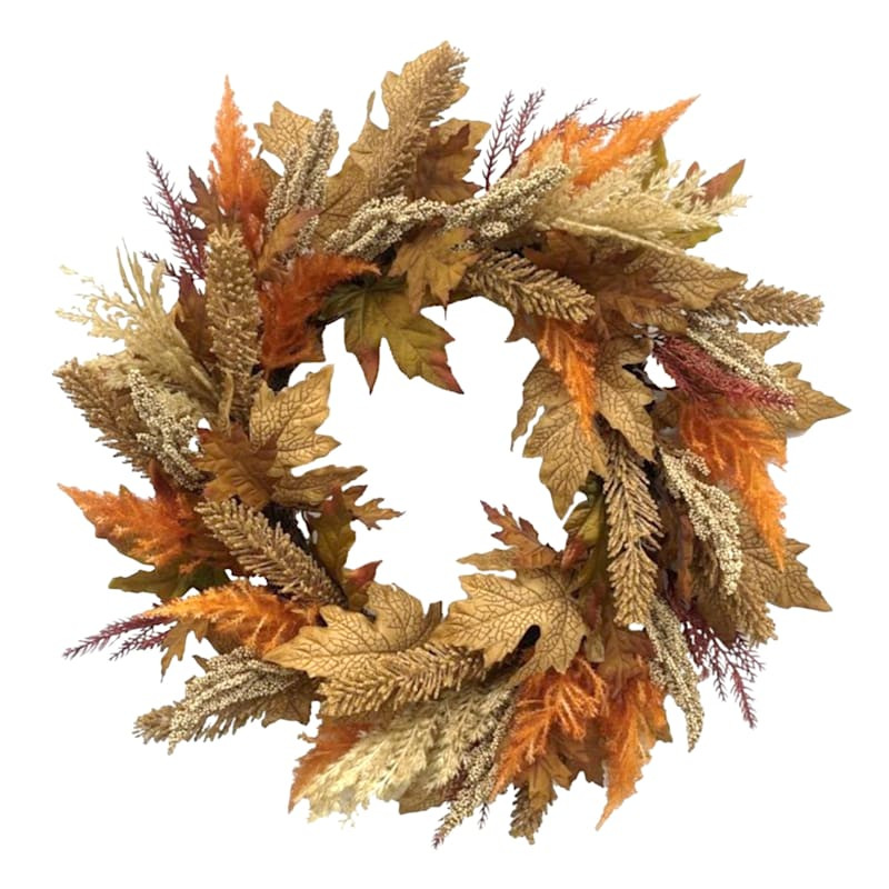 Brown Astilbe & Maple Mix Wreath, 24" | At Home