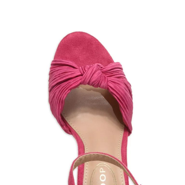 Scoop Women's Crinkle Fabric Block Heel Sandals | Walmart (US)