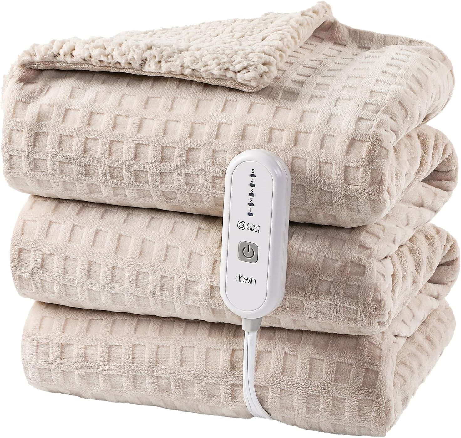 Dowin Heated Blanket Electric Blanket - Throw Size Waffle Fleece Heating Warming Blankets with Au... | Amazon (US)