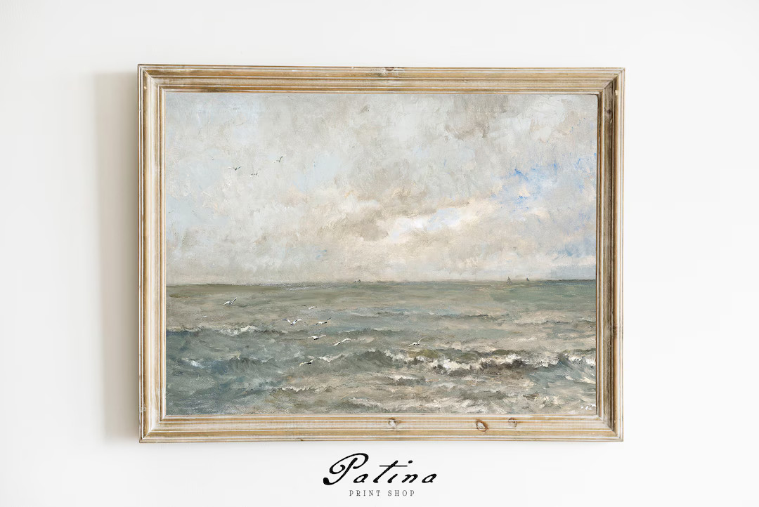 Coastal Decor | Vintage Seascape | Maritime Wall Art | Ocean Painting | Downloadable Art | Printa... | Etsy (US)