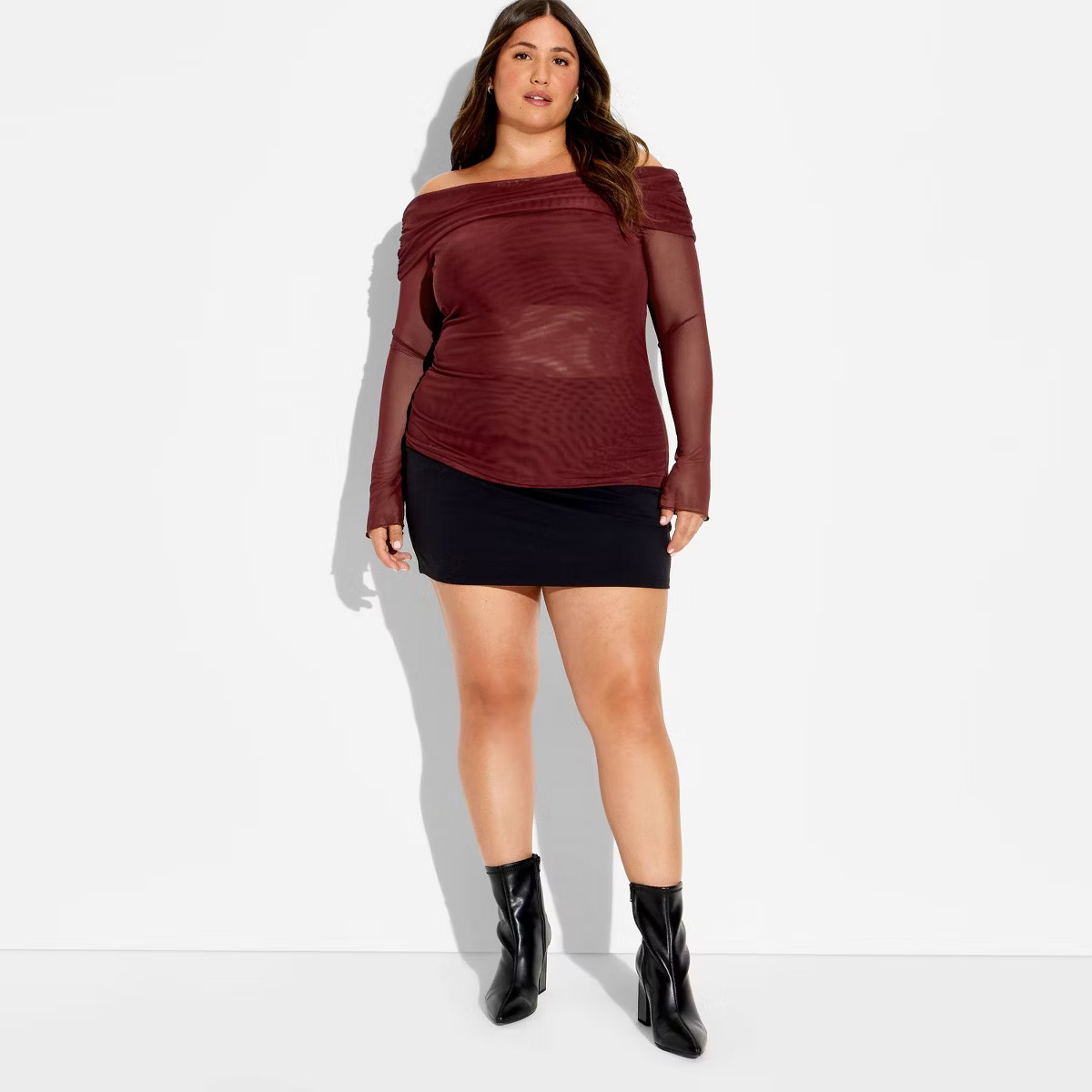 Women's Long Sleeve Off the Shoulder Party T-Shirt - Wild Fable™ | Target