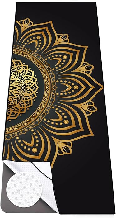 Colorful Star Yoga Towel with Corner Pockets, Non Slip Grip Dots Sweat Absorbent Hot Yoga Mat Tow... | Amazon (US)