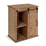 Kate and Laurel Cates Wooden Freestanding Storage Cabinet Side Accent Table with Sliding Barn Door,  | Amazon (US)