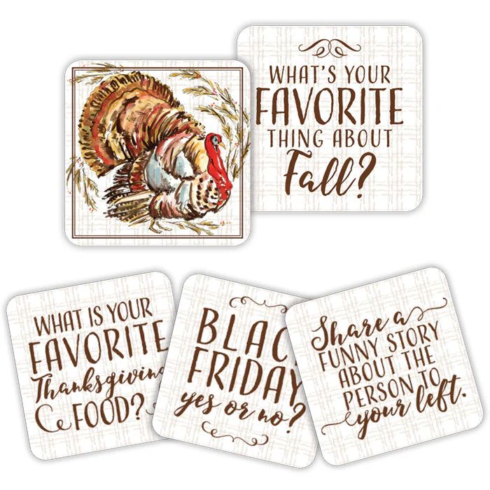 Turkey with Hay Berries Conversation Coasters | Rosanne Beck Collections