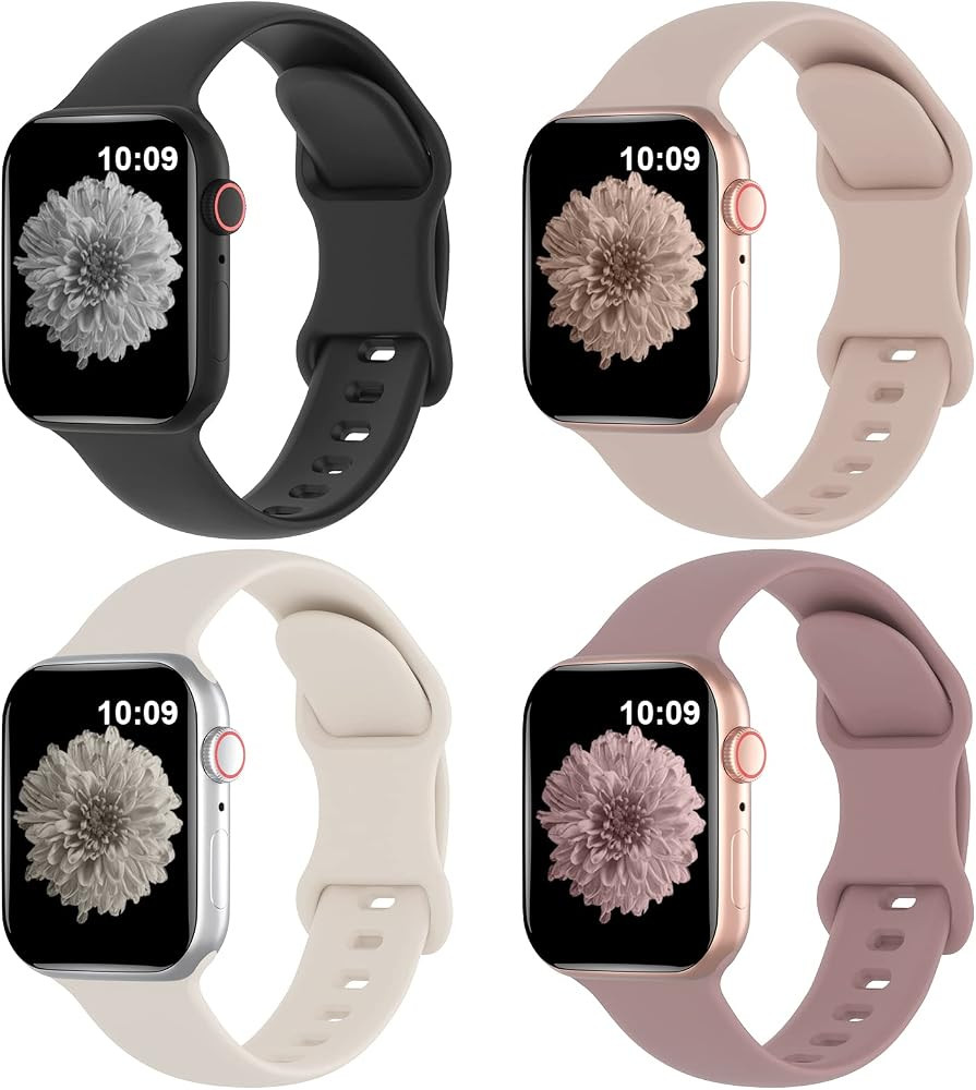Arctime 4 Pack Silicone Bands Compatible with Apple Watch Band 38mm 40mm 41mm 42mm 44mm 45mm 49mm... | Amazon (US)