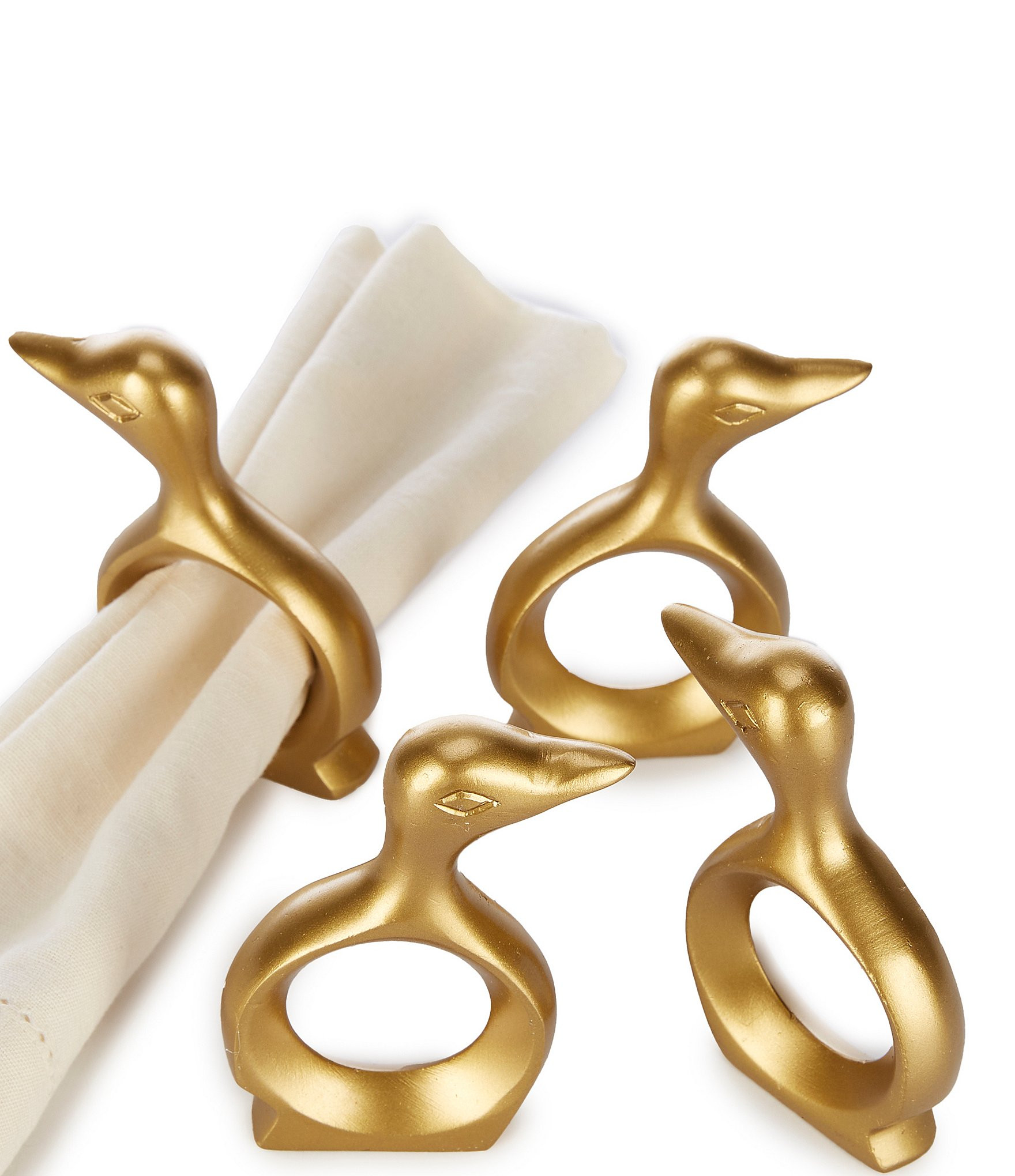 Southern Living Gold Duck Napkin Rings, Set of 4 | Dillard's | Dillard's