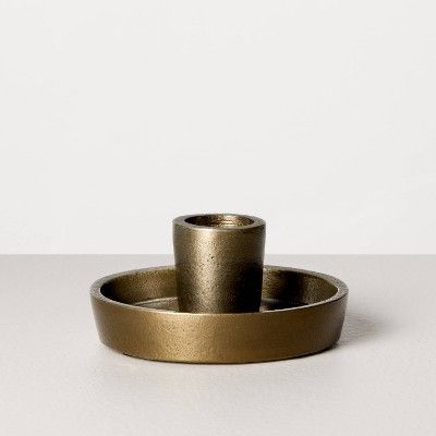 Single Taper Metal Candle Holder Brass Finish - Hearth & Hand™ with Magnolia | Target