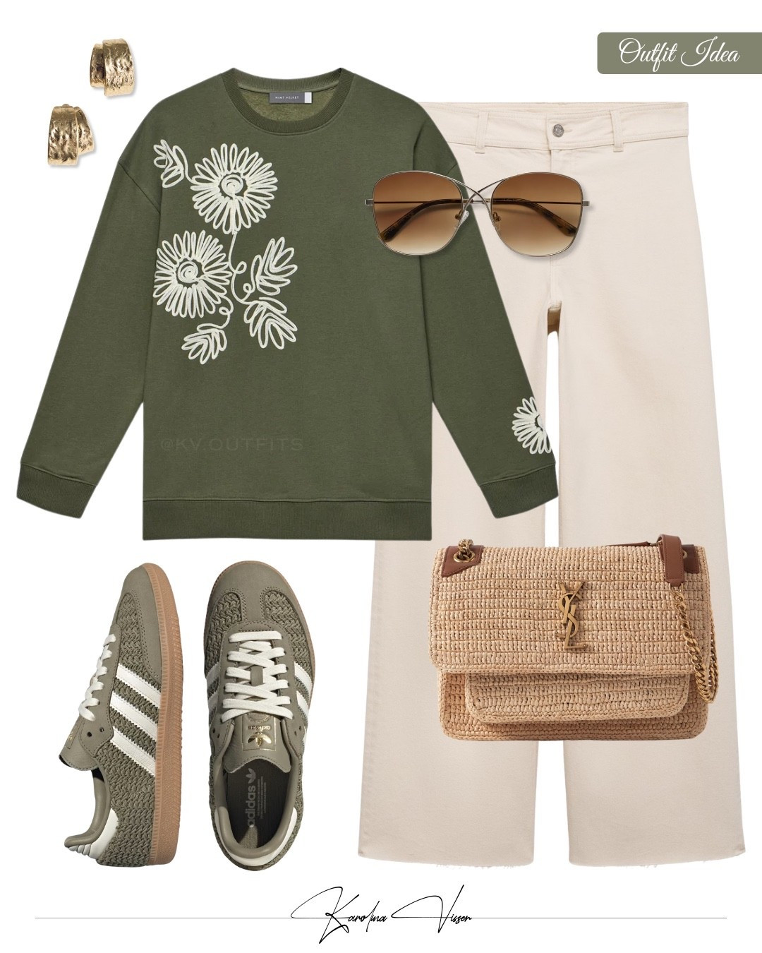 Comfy Sweatshirt and Trainers 🫒🤍

Tags: khaki cotton flower sweatshirt mint velvet crossover frame sunglasses &otherstories textured hoop earrings mango off white catherin culotte jeans green raffia Adidas samba niki raffia medium ysl bag casual outfit casualwear summer outfit daily style ootd inspo everyday look

#LTKsummer #LTKstyletip #LTKtravel