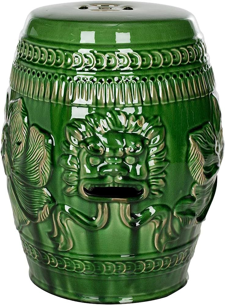 Safavieh Chinese Dragon Ceramic Decorative Garden Stool, Green | Amazon (US)