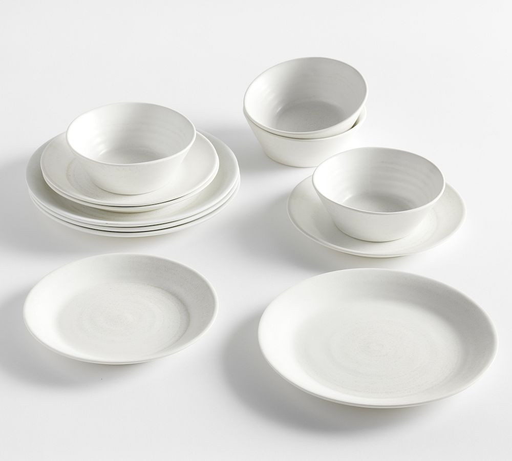 Larkin Melamine 12-Piece Dinnerware Set | Pottery Barn (US)