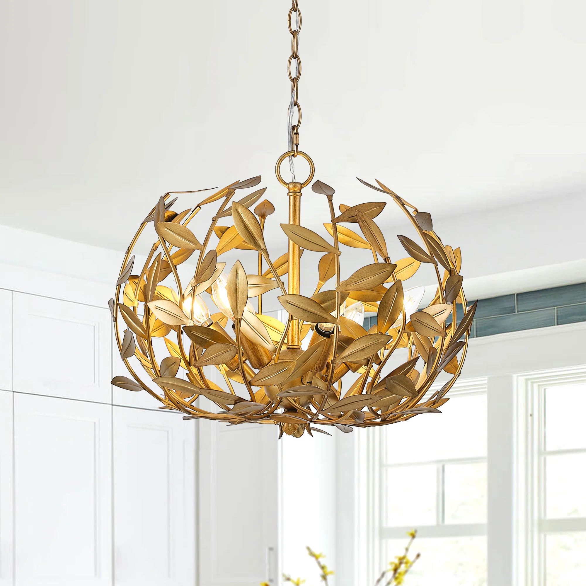 Ebern Designs Modern 20" Brass 6-Light Dimmable Caged Chandelier & Reviews | Wayfair | Wayfair North America