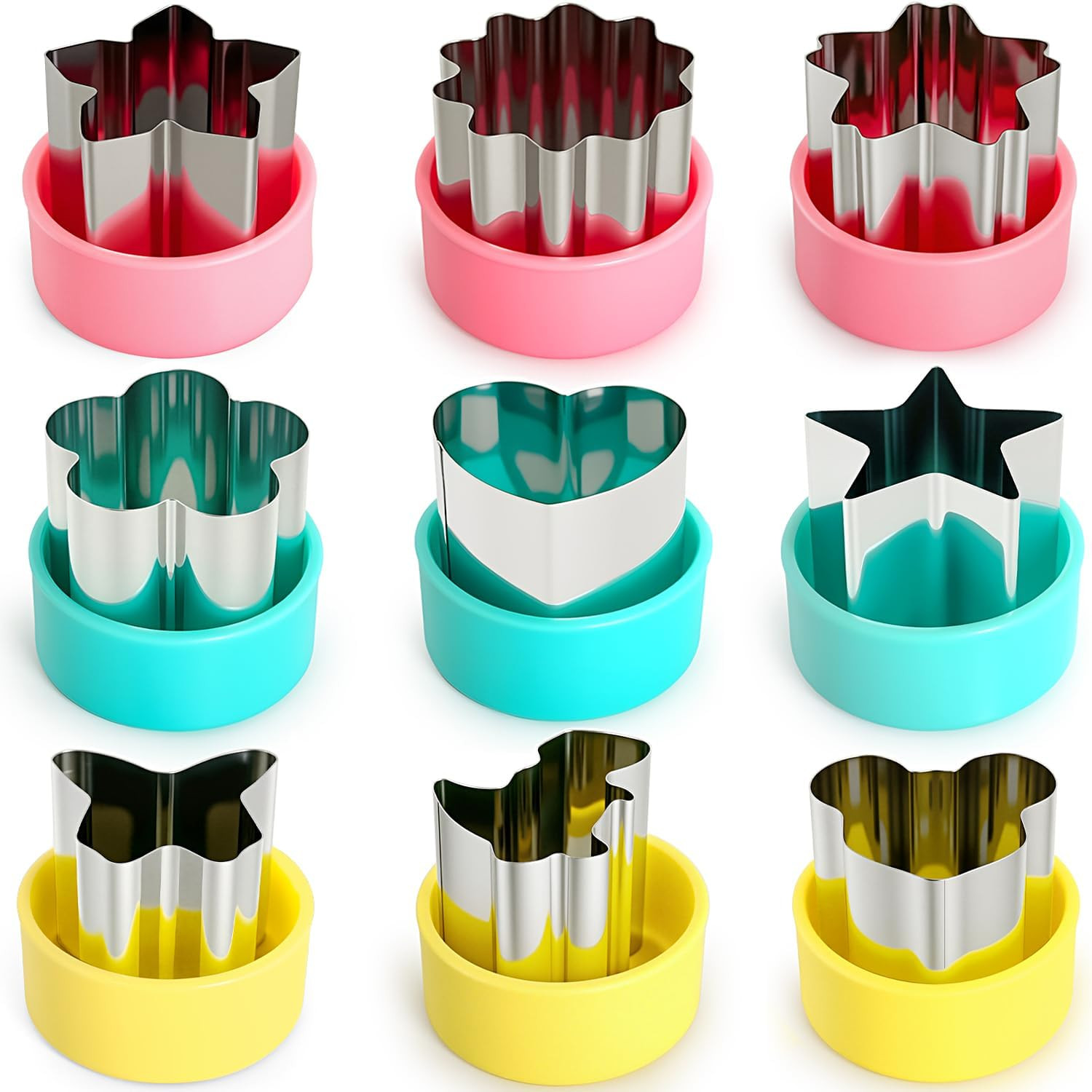 VTUGP Mini Fruit Vegetable Cookie Cutters Shapes Set - 9Pcs 1.5 inch | Amazon (US)