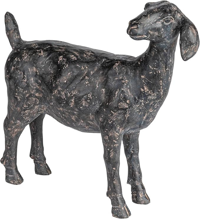 Creative Co-Op Resin Standing Goat Accent Décor with Cast Iron Finish, Black | Amazon (US)