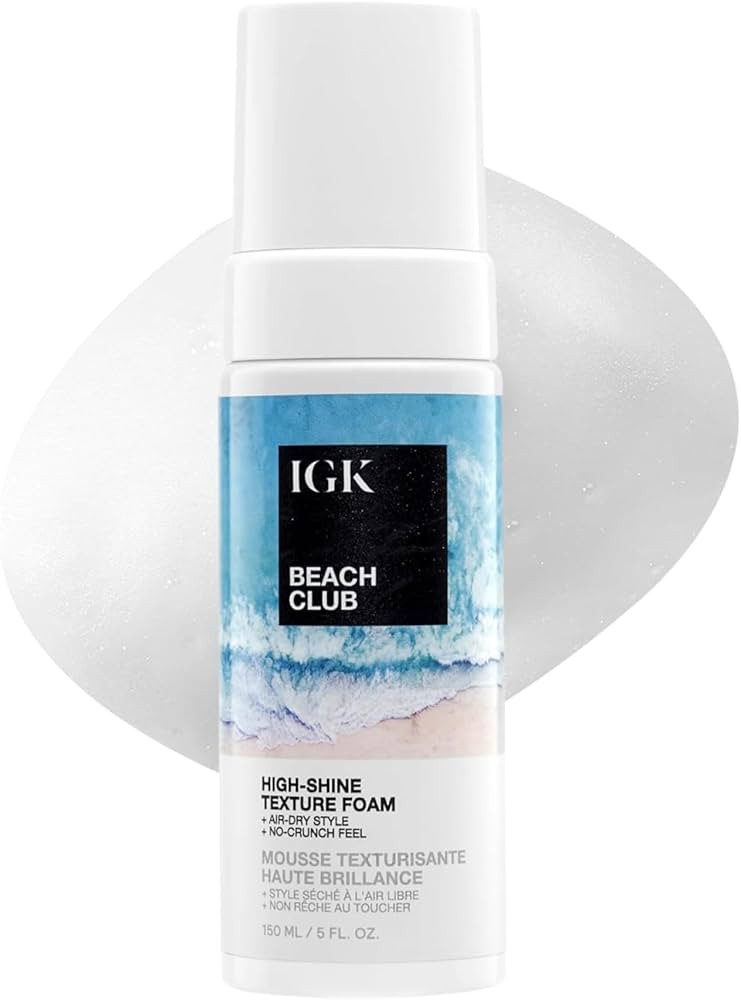 IGK BEACH CLUB High-Shine Texture Foam | Air-Dry Beach Waves with Buildable Hold and Soft Texture... | Amazon (US)