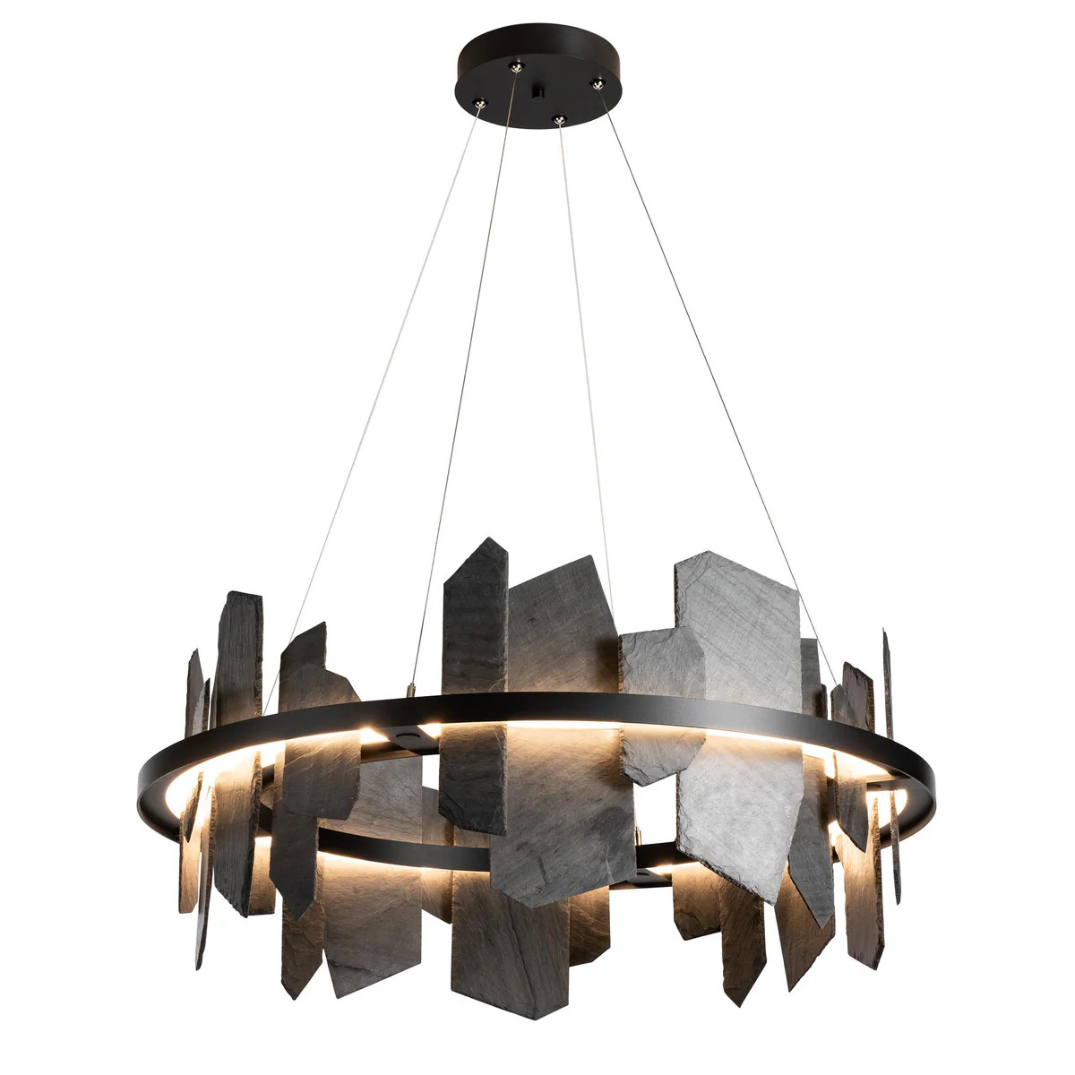 Hubbardton Forge 2021 Black Slate Standard Ardesia Circular Led Pendan | DecoratorsBest