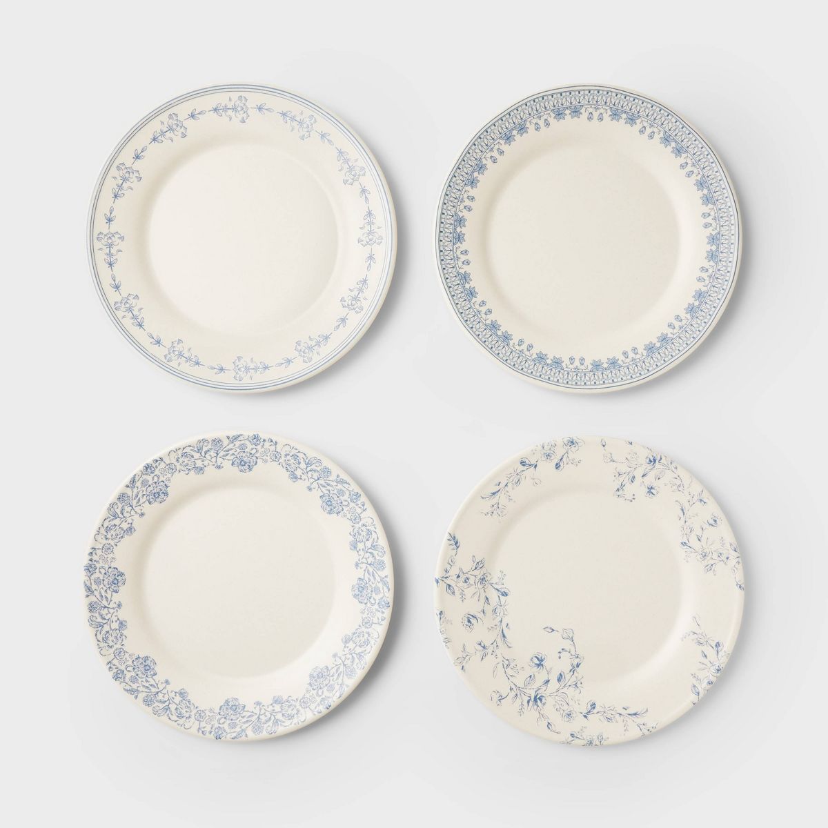 4pc 10.5" Melamine Mixed Pattern Dinner Plate Set - Threshold™ designed with Studio McGee | Target