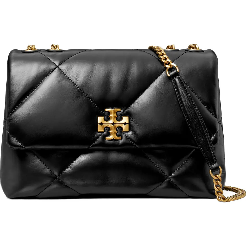 Tory Burch Kira Diamond Quilted Leather Convertible Shoulder Bag in Black at Nordstrom | Nordstrom