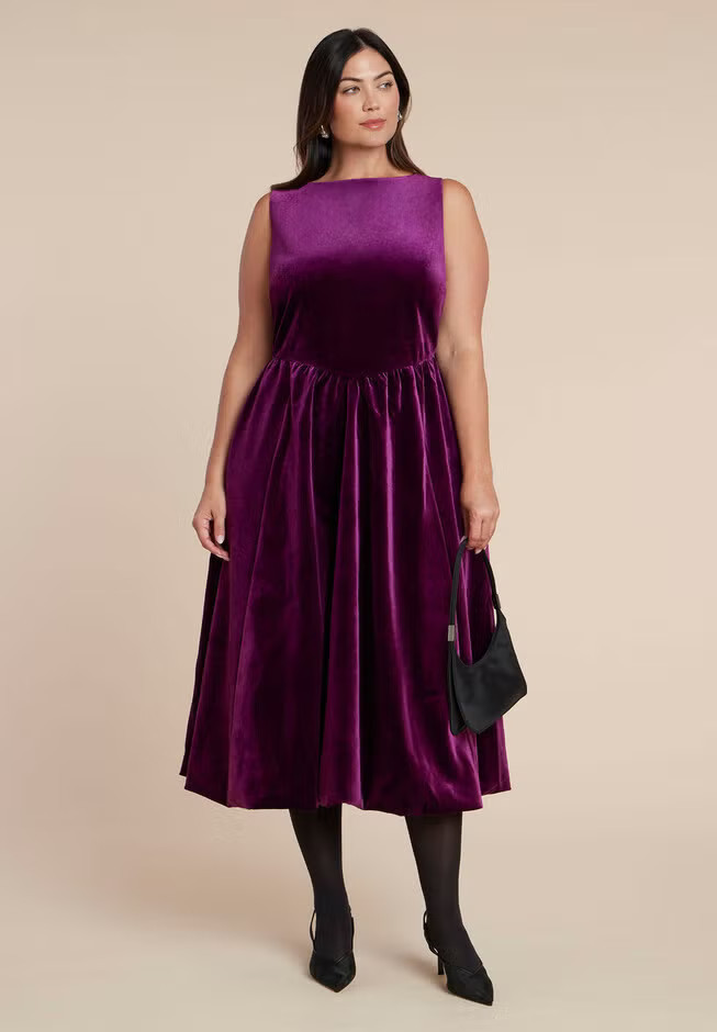 Bubble Hem Velvet Dress | Eloquii