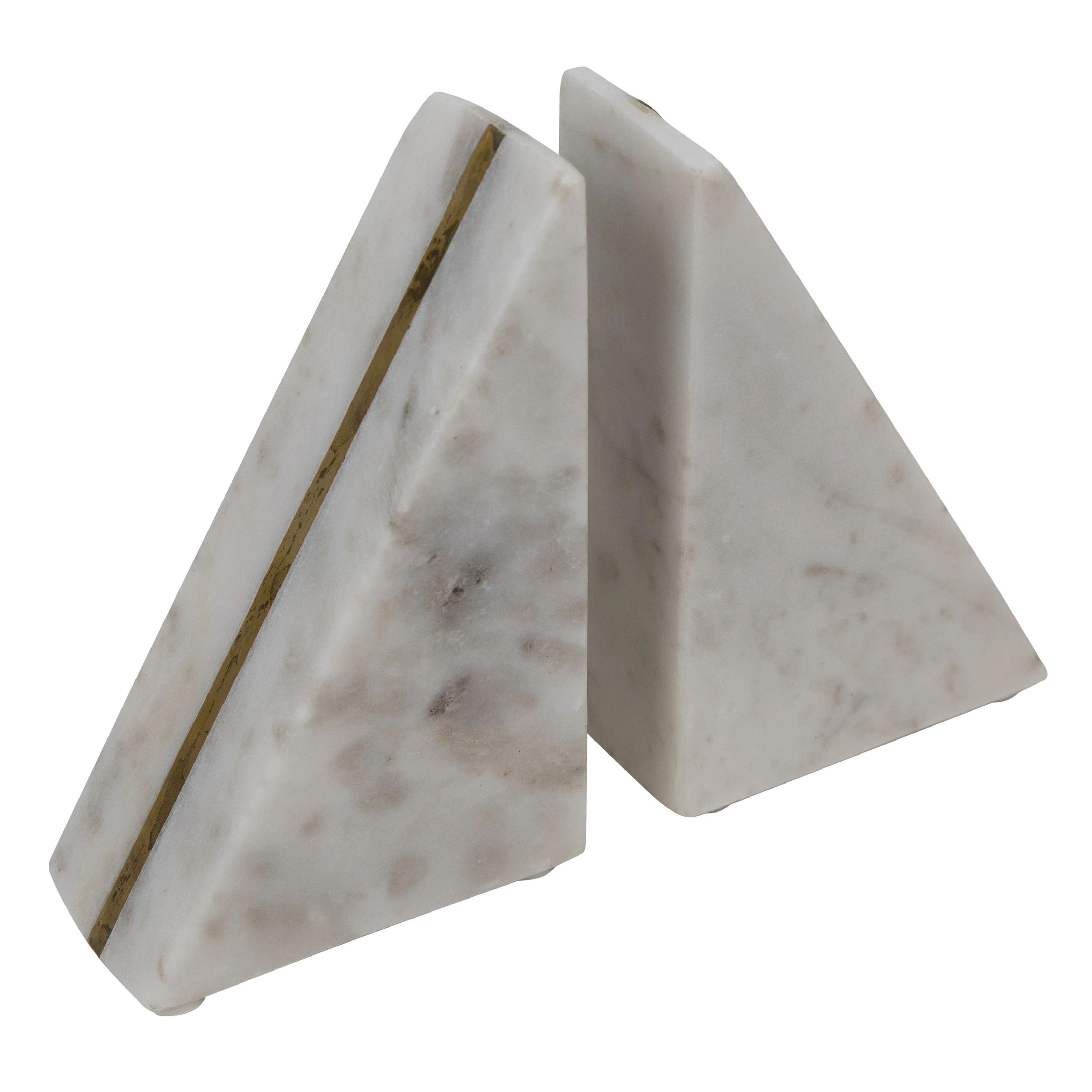 Amos Genuine Hand Cut Astra Marble Bookends (Set of 2) | Wayfair North America