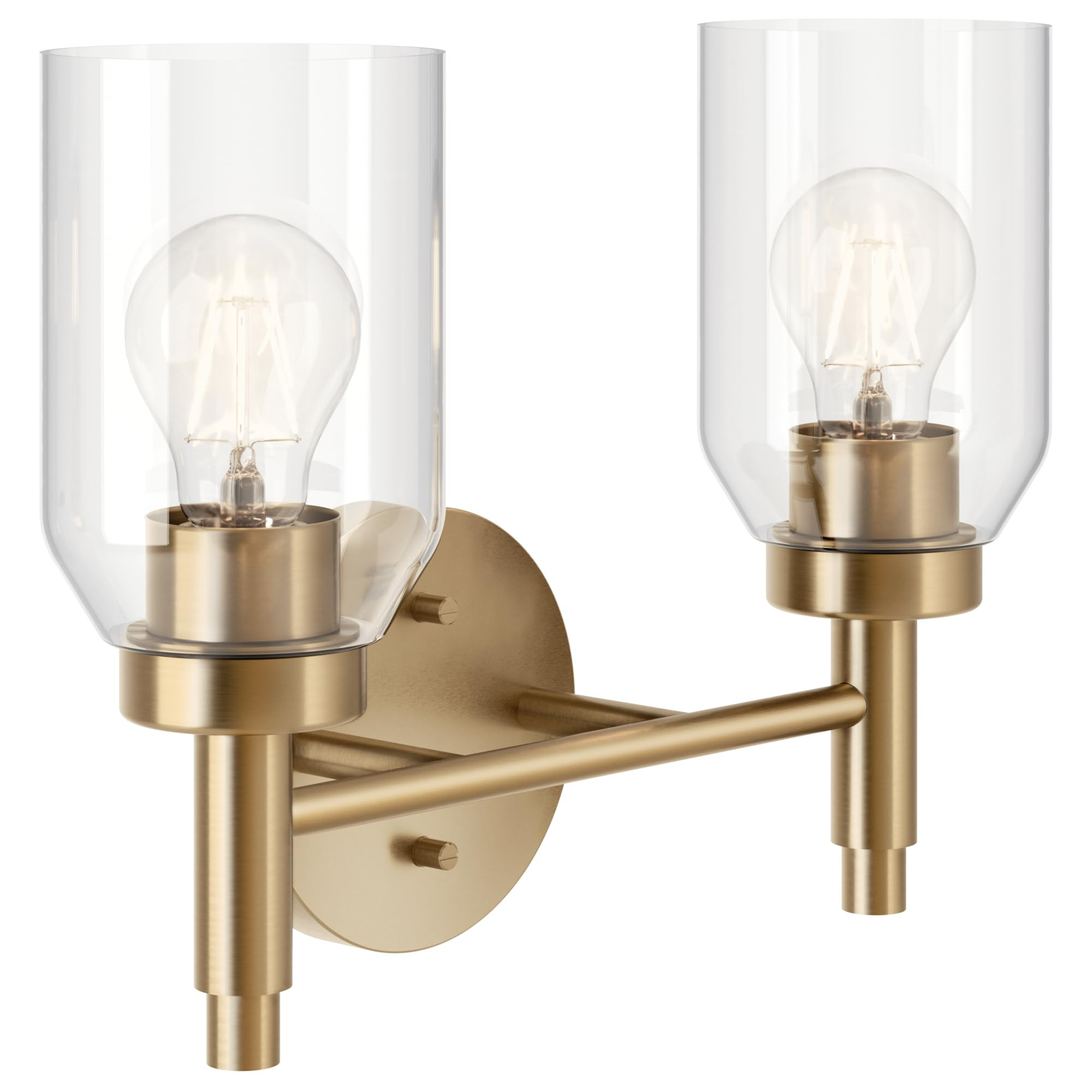 Kichler Madden 2-Light Bathroom Vanity Light Fixture with Clear Glass Shades, Modern Wall Mount L... | Amazon (US)