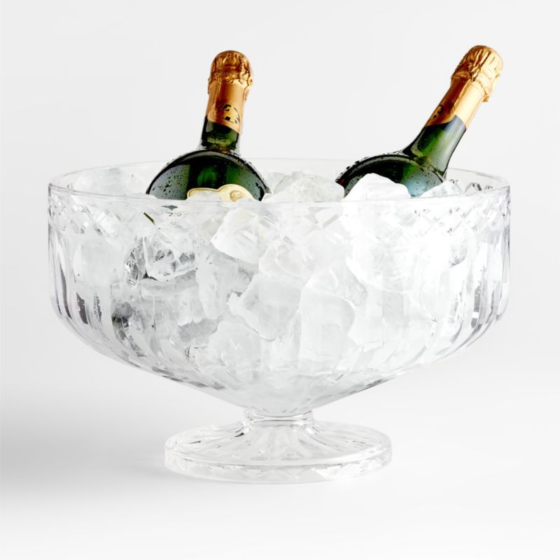 Hatch Faceted Glass Punch Bowl and Champagne Bucket + Reviews | Crate & Barrel | Crate & Barrel