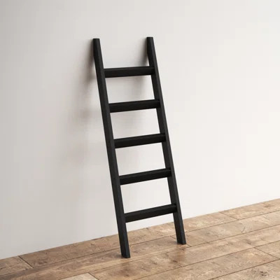 57.9'' Tall Black Wood Blanket Ladder | Wayfair Professional