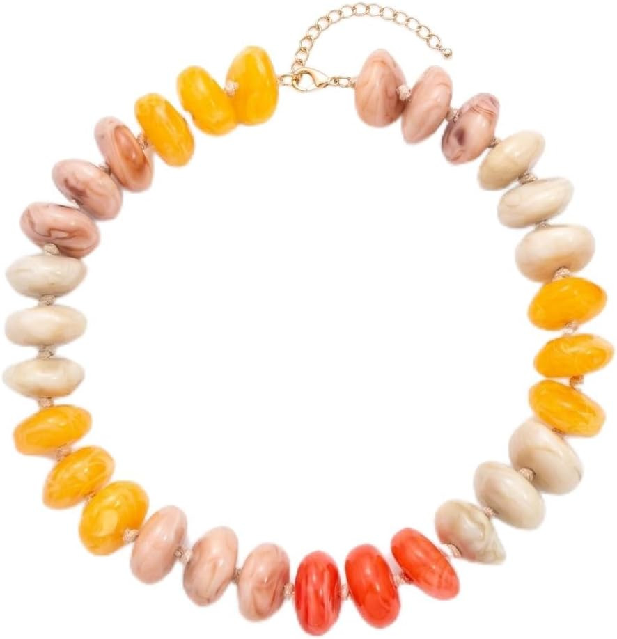 Chunky Acrylic Beaded Necklace for Women Jewelry Gift | Amazon (US)
