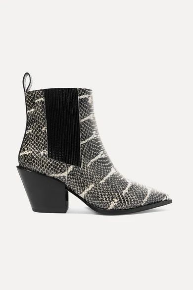 Kate snake-effect leather ankle boot | NET-A-PORTER (US)