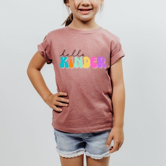 hello kindergarten shirt, back to school kindergarten shirt, first day of school, kindergarten gr... | Etsy (US)