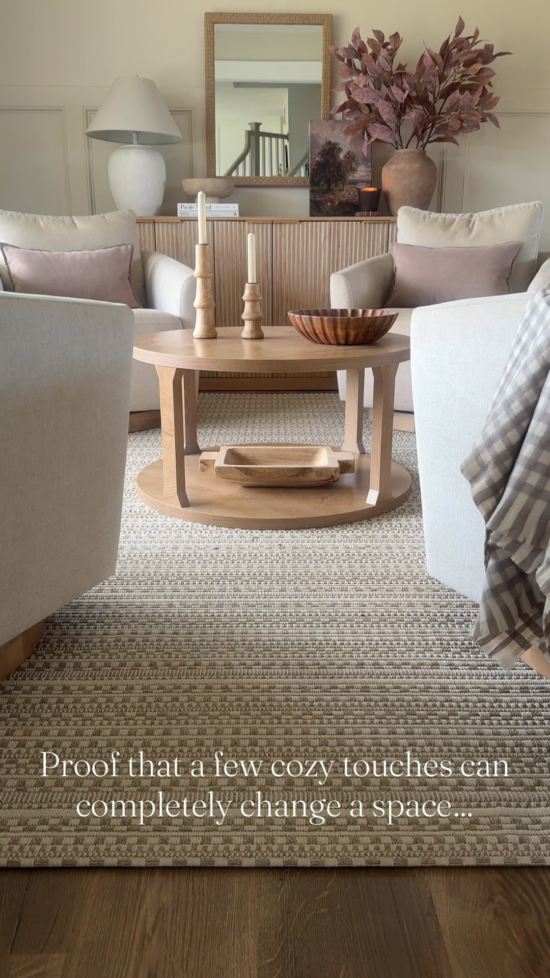 #ad Proof that a few simple changes can completely cozy up a space! @Wayfair  has everything you need to transition your home for fall and create a space you’ll want to cozy up in all season long!
With a new season right around the corner, I’m bringing in warmer textures, soft layers, and those little details that make our home feel extra inviting.

#WayfairPartner #Wayfair #FallHomeDecor #CozyHome #FallDecor

Area rug, neutral rug, sideboard, accent cabinet, round coffee table, table lamp, fall floral, fall decor, large vase, fall art, table decor

#LTKSeasonal #LTKHome #LTKSaleAlert