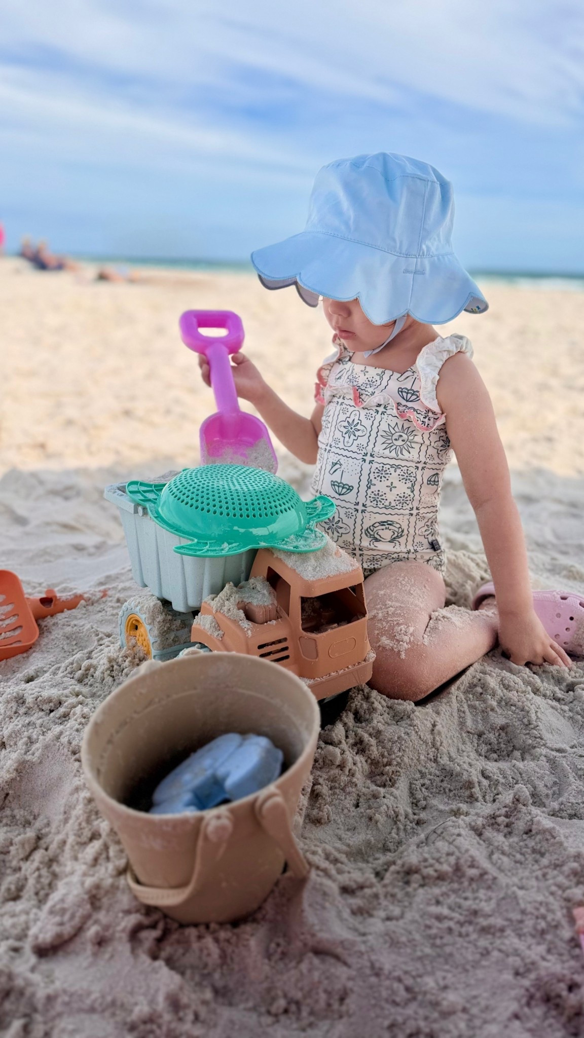 Toddler girl swimsuit 
Kids sun scallop hat 
Kids beach toys 
Sand toys 
Amazon beach finds
Target finds 

#LTKKids #LTKTravel #LTKSwim