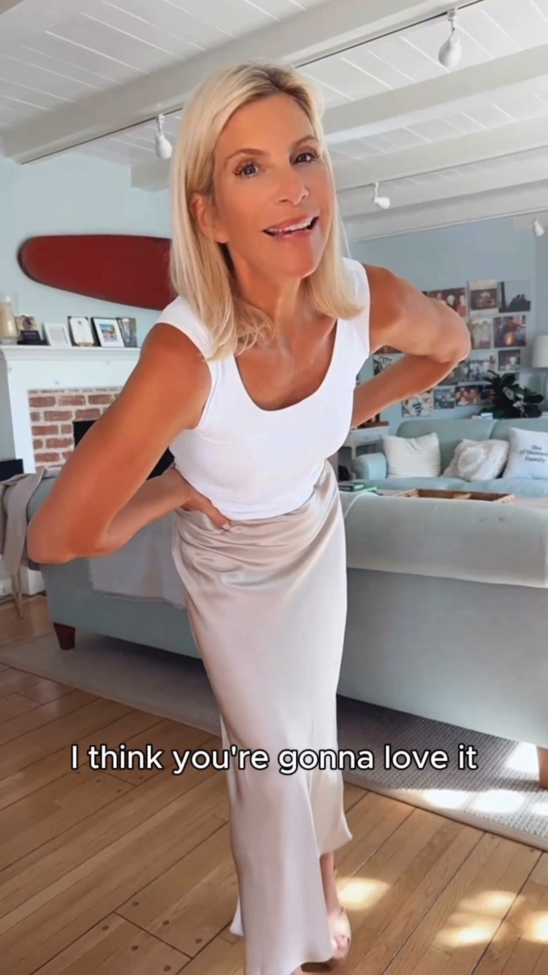 Chic neutral blazer and satin skirt outfit idea. 

#LTKOver40 #LTKootd