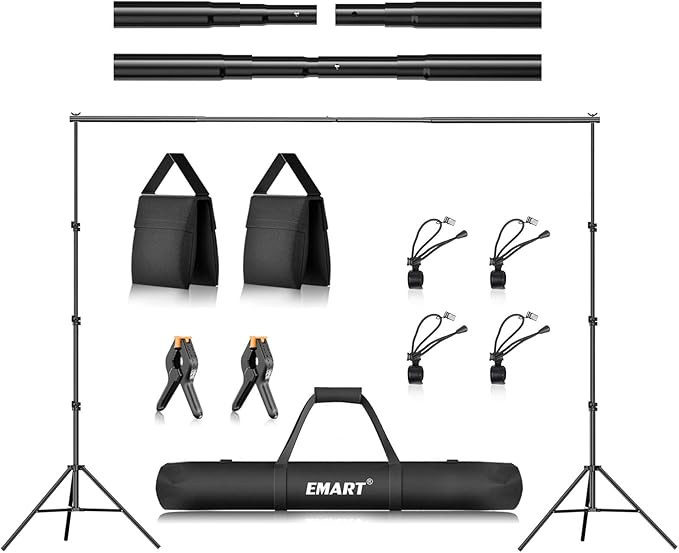EMART 8.5 x 10 ft Photo Backdrop Stand , Adjustable Photography Muslin Background Support System ... | Amazon (US)
