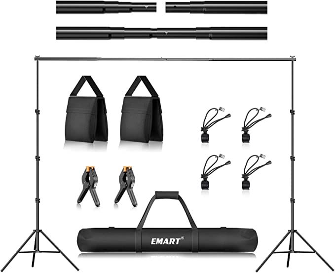 EMART 8.5 x 10 ft Photo Backdrop Stand , Adjustable Photography Muslin Background Support System ... | Amazon (US)