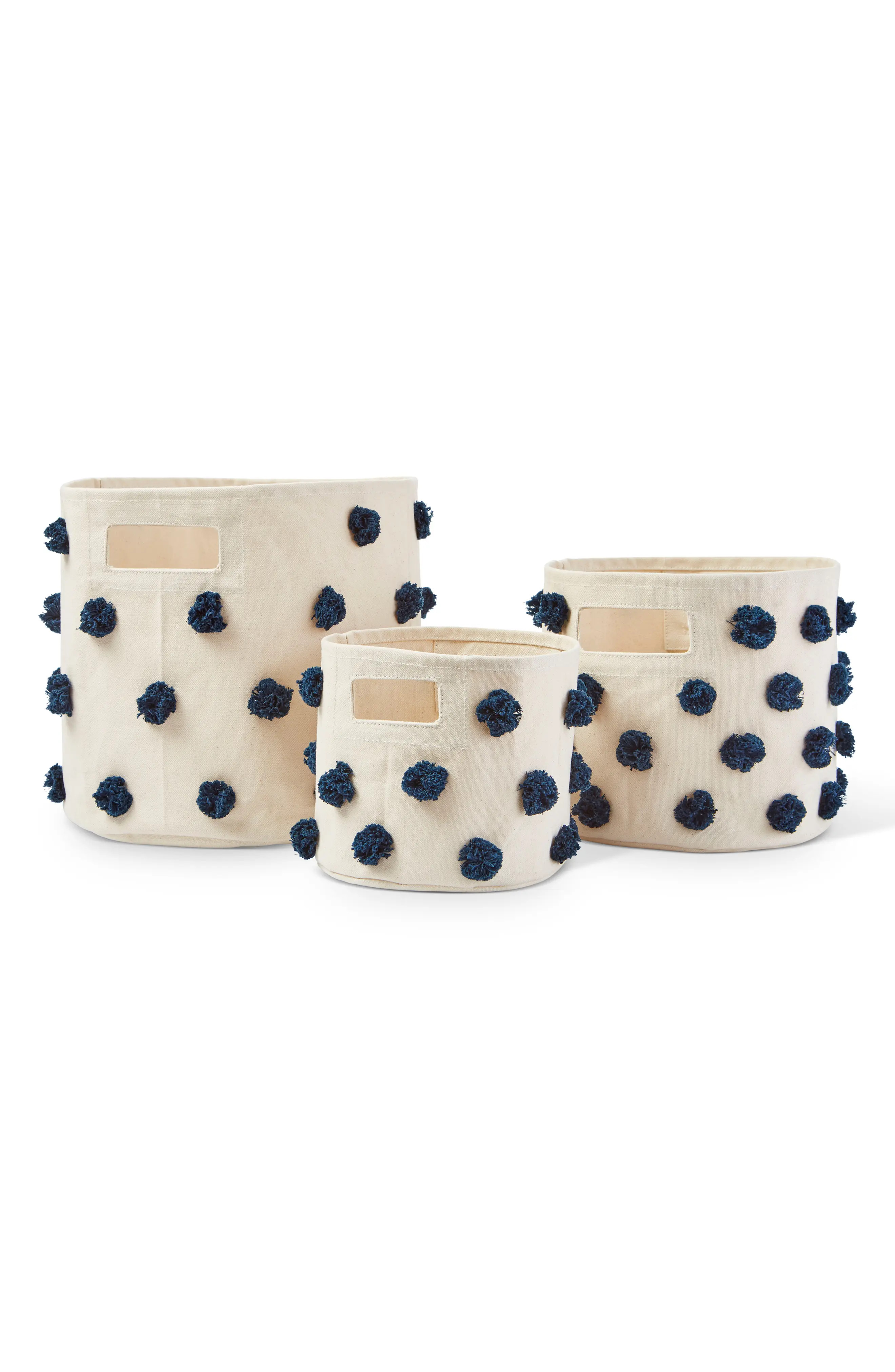 Pehr Pom Set of 3 Canvas Bins | Nordstrom