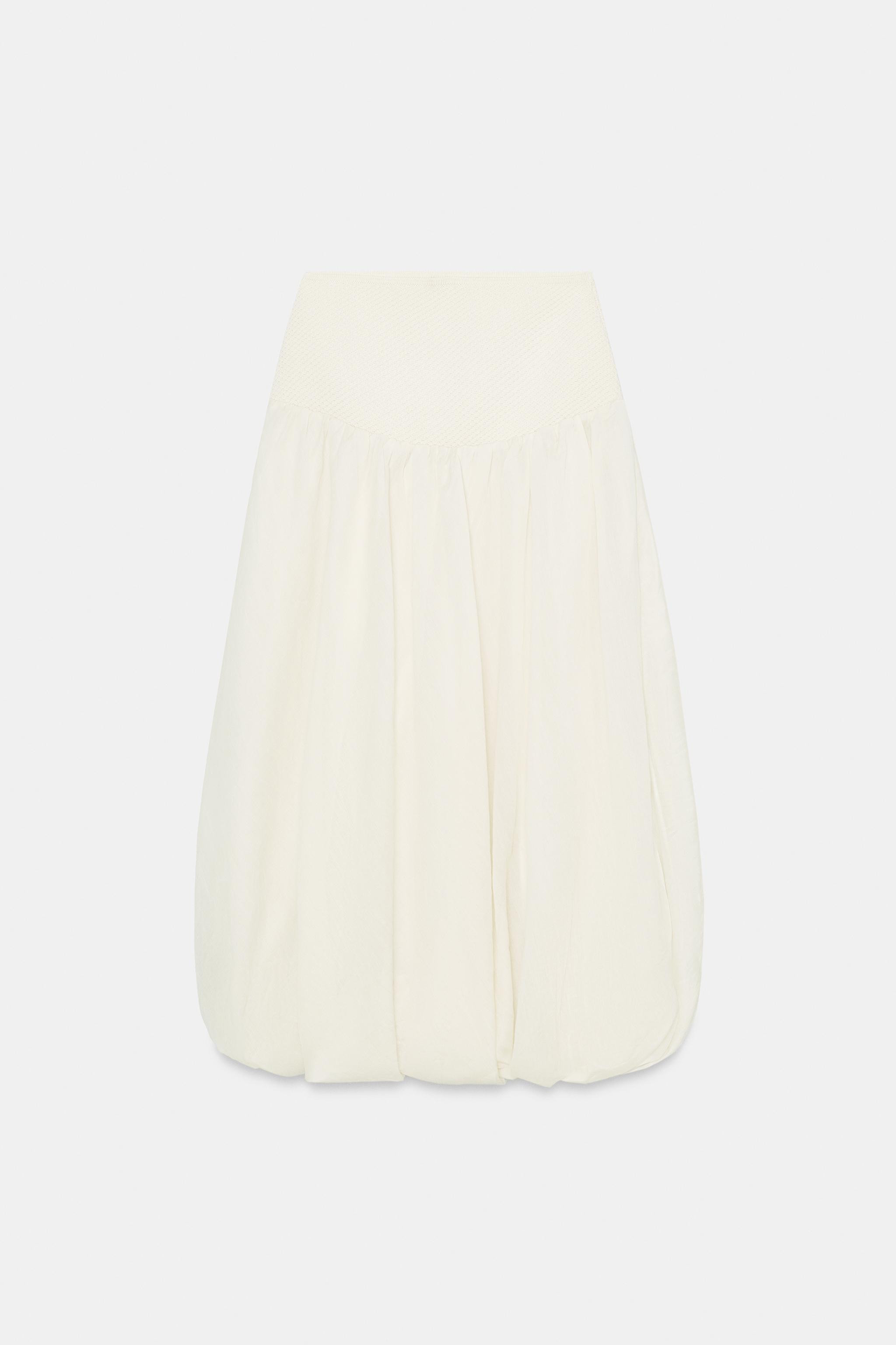 COMBINED KNIT BALLOON SKIRT | Zara US