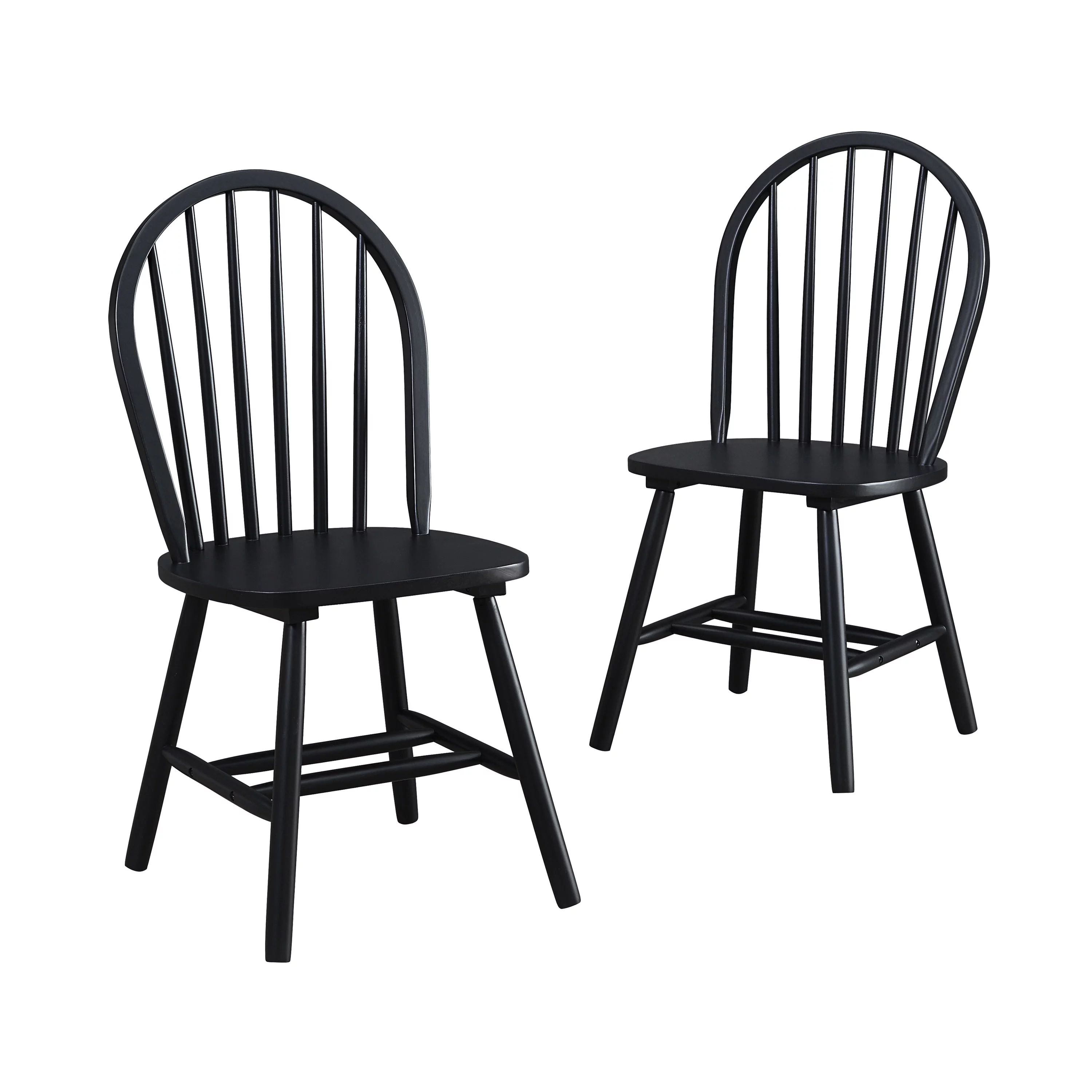 Better Homes and Gardens Autumn Lane Windsor Solid Wood Dining Chairs, Set of 2, Black Finish | Walmart (US)