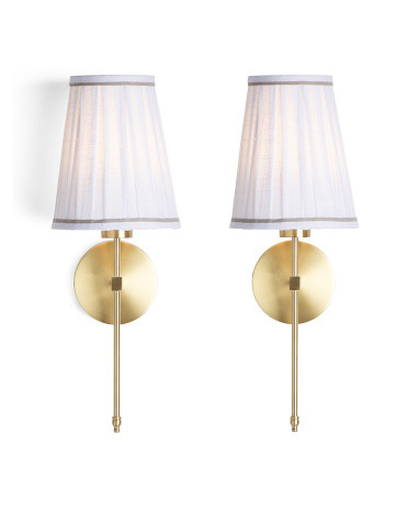 2pk 7.5x19.5  Pleated Shade Rechargeable Wall Sconces | TJ Maxx