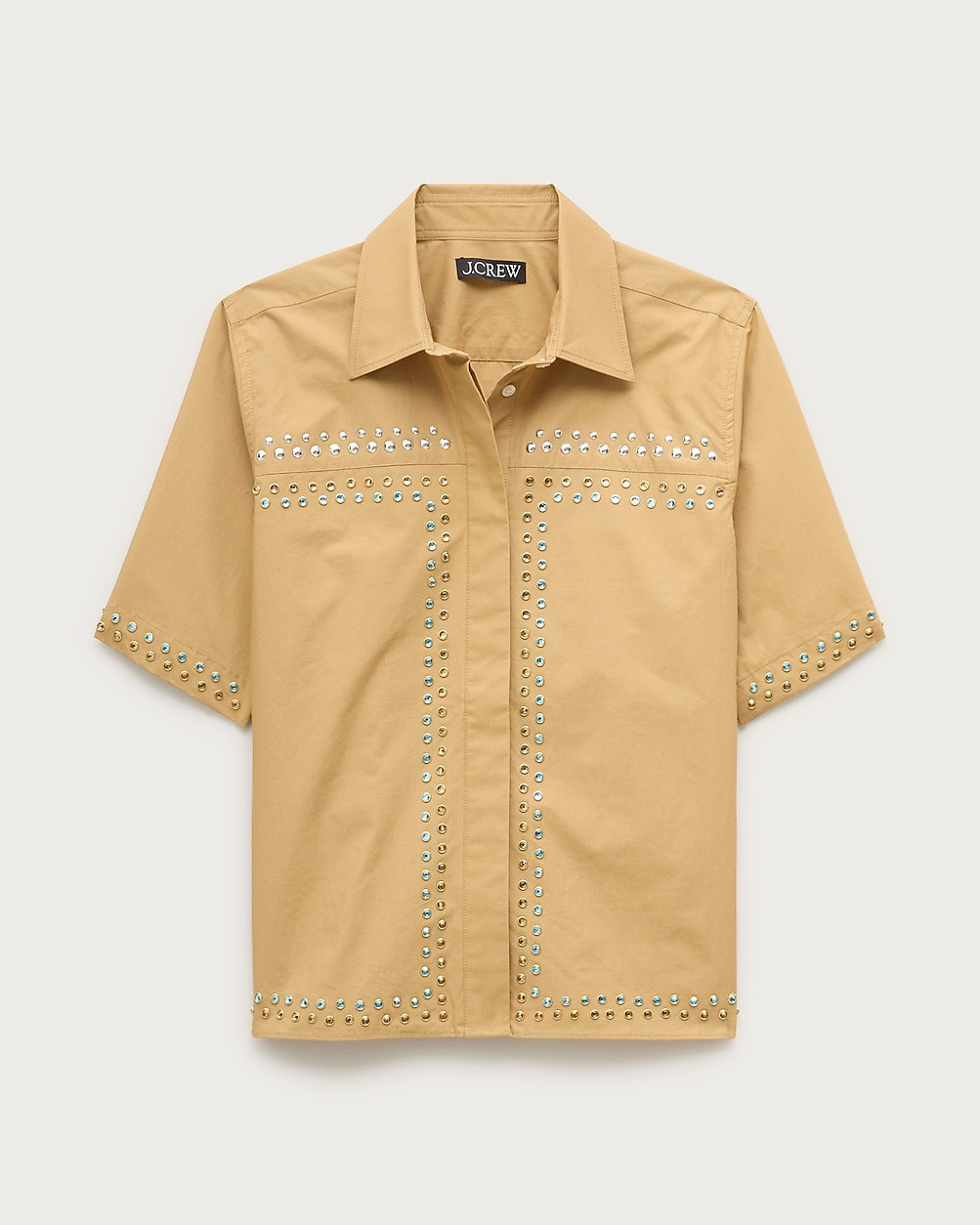 Jules short-sleeve shirt in cotton poplin with embellishments | J. Crew US