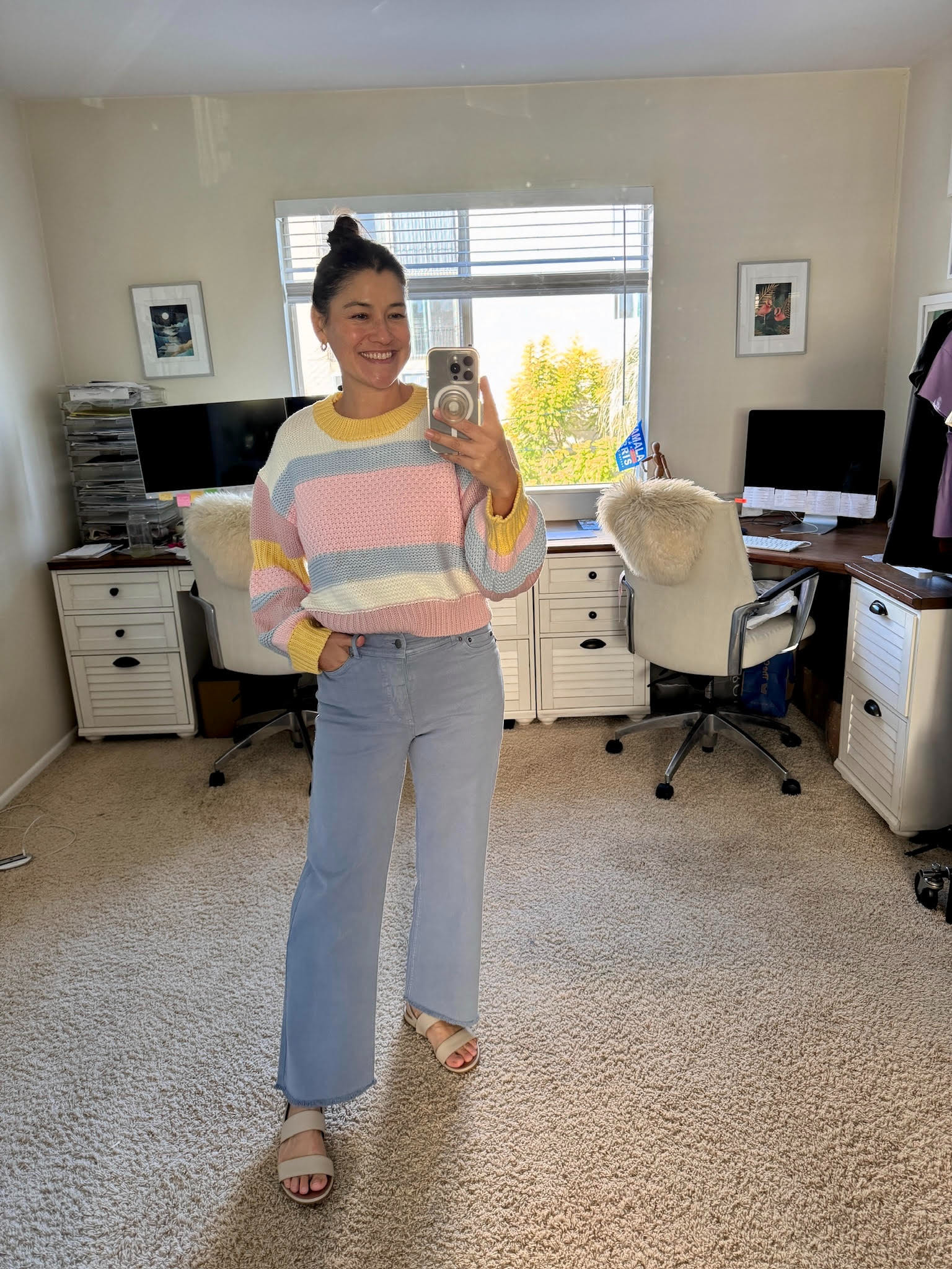 Sweater Outfit: Pastel striped sweater, Toad & Co pants, FitFlop sandals 

 

#LTKSeasonal #LTKSaleAlert #LTKStyleTip