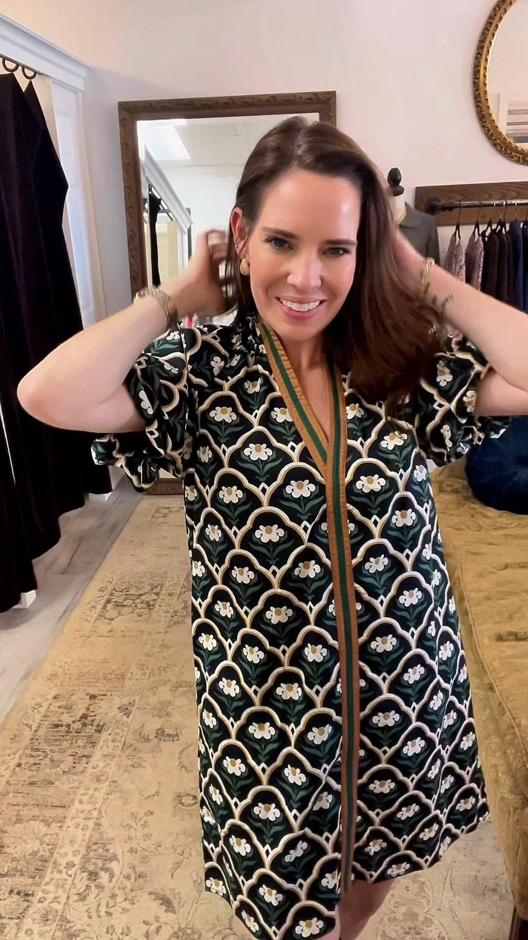 Classic Green Print Dress with Leopard Flats 🤍🐆

This classic green patterned mini dress is one of those easy, polished pieces you can throw on and instantly feel put together ✨ I originally picked this up at Alley Anne’s while shopping, but I’ve linked the exact dress and close matches from other retailers so it’s easy to shop online. The flattering V-neck, puff sleeves, contrast trim, and lightweight cotton fabric make it perfect for everything from casual days to dressed-up errands or dinners. Bonus points for pockets 🙌

I styled it with leopard slingback flats for a fun pop that still feels timeless. You’ll notice I’m wearing a knee brace in this look — that’s because I fractured my fibula head, but I still wanted to show how wearable and comfortable this outfit is even while healing 🤍 The dress is lined, non-sheer, and fits true to size, making it a great grab-and-go option.

Linked are the dress, similar printed dresses, and multiple leopard shoe options so you can recreate the look at different price points 🛍️💚

Green printed dress, V-neck mini dress, puff sleeve dress, boutique style dress, cotton mini dress with pockets, classic preppy outfit, leopard flats outfit, slingback flats, fall transition outfit, everyday dress, southern boutique dress, easy casual chic outfit, women’s patterned dress, neutral shoes outfit

#LTKFindsUnder50 #LTKFindsUnder100 #LTKHoliday

#LTKFindsUnder50 #LTKFindsUnder100 #LTKHoliday