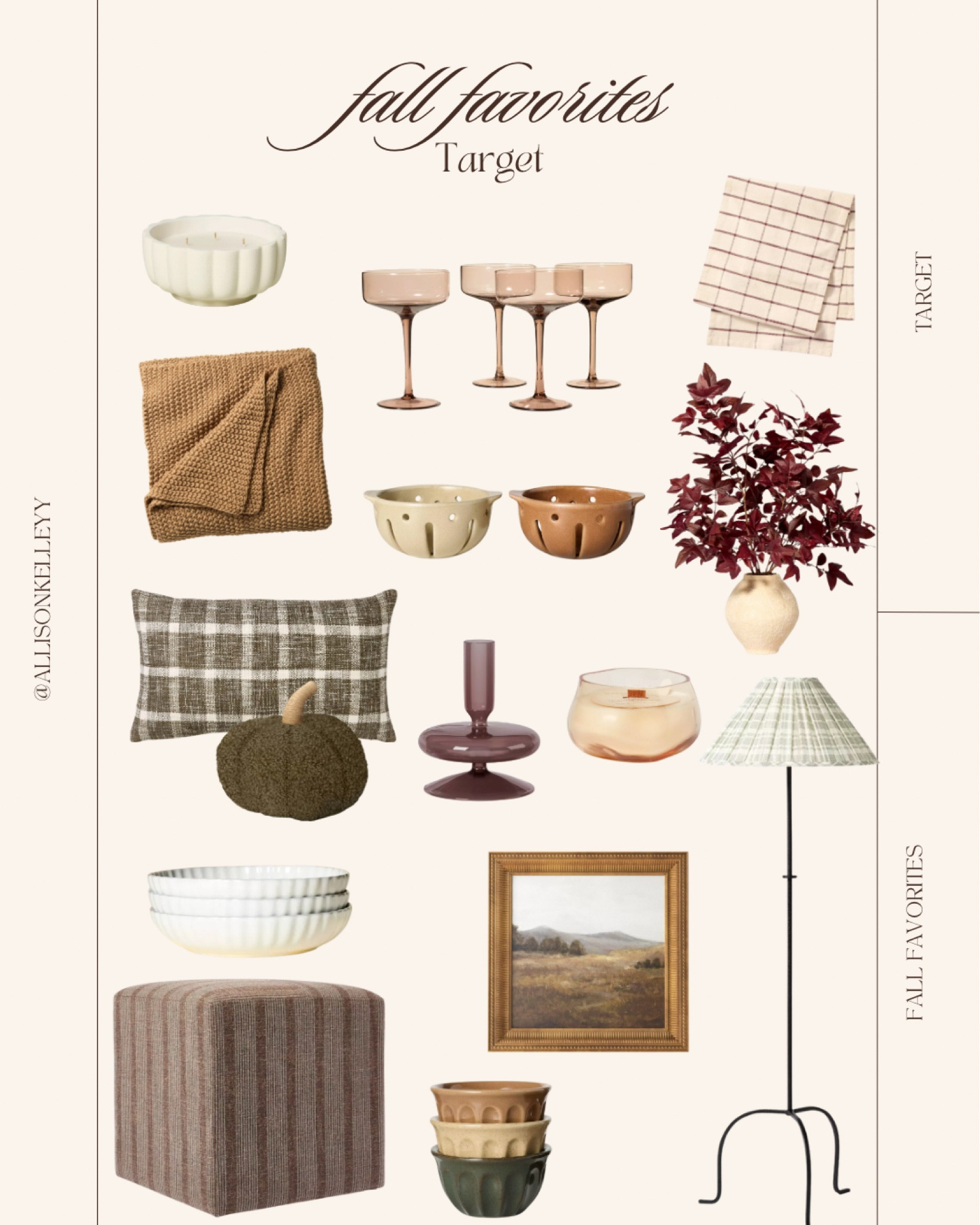Some fall home decor items I’m eyeing from target! Saw all of these things in store, so I can confirm the quality looked amazing 