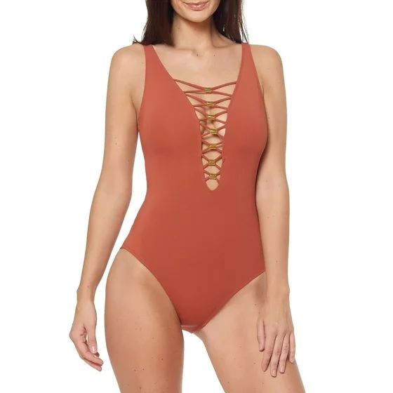 Laced-Up One-Piece Swimsuit | Walmart (US)