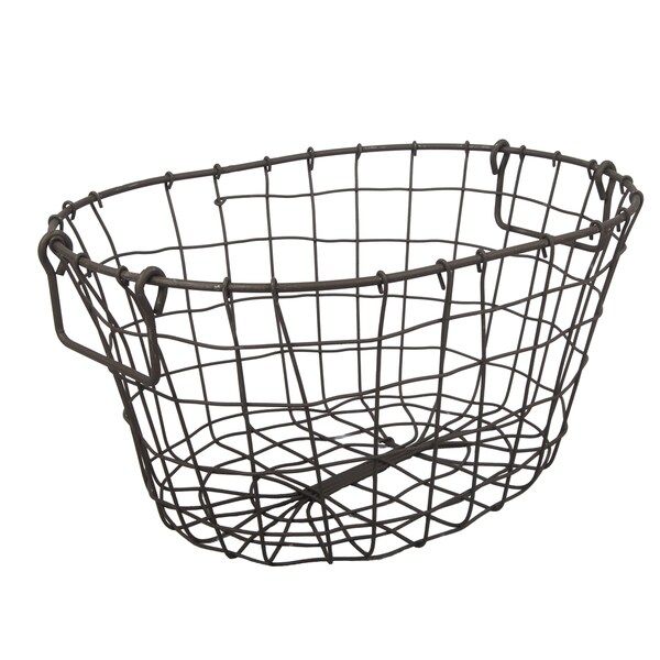 Grafton Rust Metal Oval Wire Basket (16 in.) | Bed Bath & Beyond