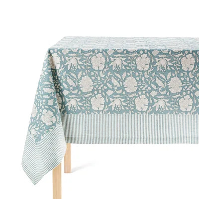over&back Hand-Screened Tablecloth - 100% Cotton - Kitchen and Home Decor - Floral | Birch Lane