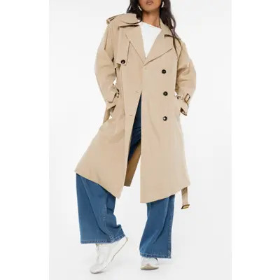 Princess Polly Westwind Trench Coat in Beige at Nordstrom, Size X-Small | Nordstrom