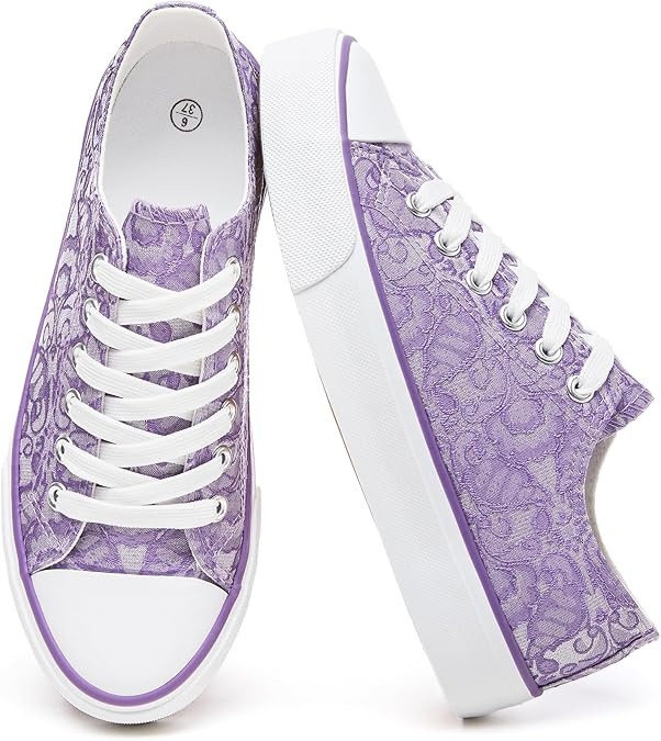 yageyan Womens White Tennis Shoes Low top Canvas Sneakers Women Fashion Shoes for Walking Casual ... | Amazon (US)