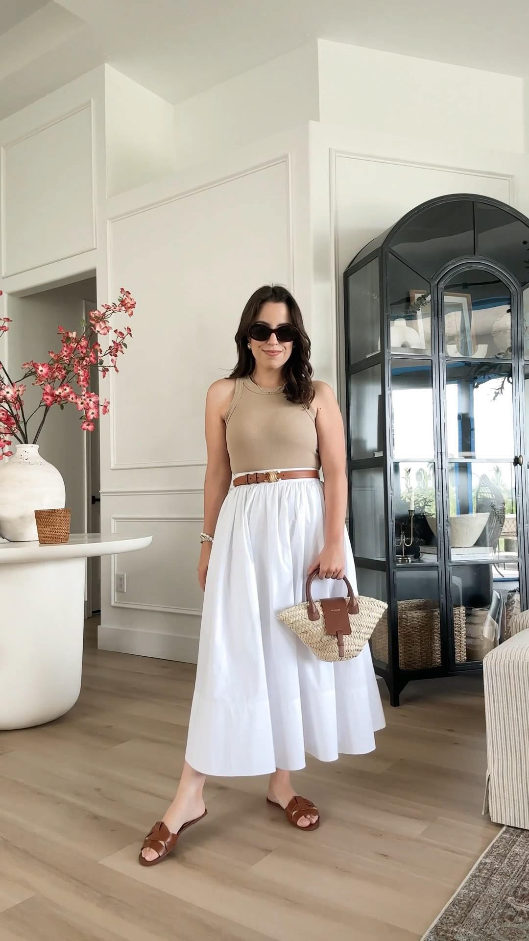 Mixing a white midi skirt with a ribbed tank and tan accessories creates such a timeless, neutral look. These Celine sunglasses are definitely my current favorite for finishing off the outfit!

classic style, timeless fashion, outfit inspo, old money vibe, petite fashion, vacation outfit, clean girl aesthetic, spring look

#LTKSeasonal #LTKU #LTKootd