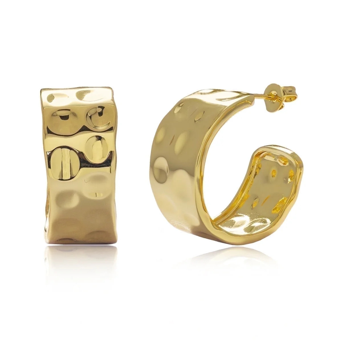 Cate & Chloe Letty 18k Yellow Gold Plated 21mm Half Hoop Earrings for Women, Gift for Her | Walmart (US)